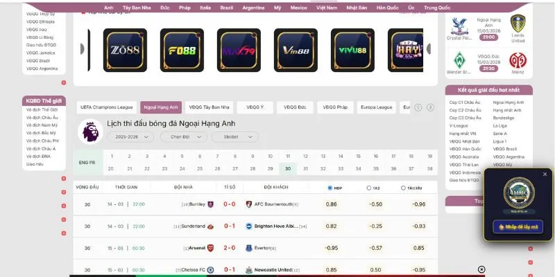 Chuyên mục lịch thi đấu tại KQBD 247 thiết kế đẹp, chuyên nghiệp